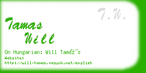 tamas will business card